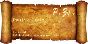Paulik Zsolt névjegykártya
